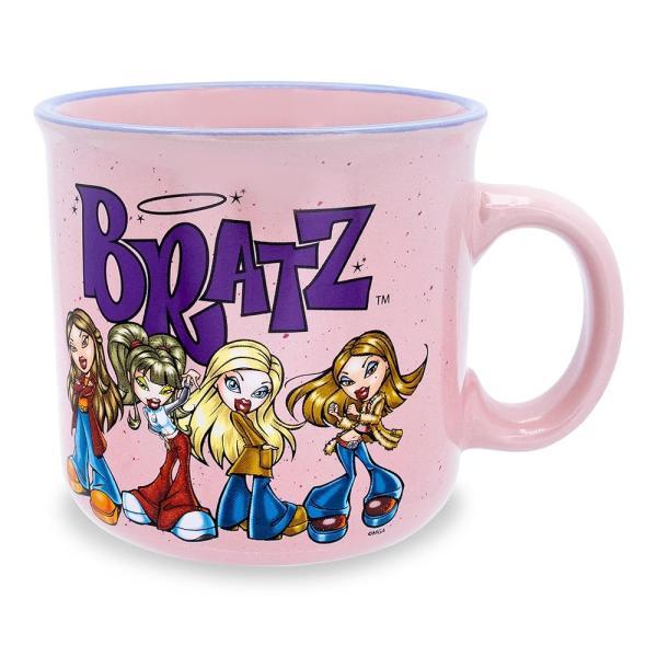 Bratz 핑크 세라믹 캠퍼 머그 | 에스프레소, 차, 코코아용 대형 커피 컵 | 591.5ml(20온스) 보관
