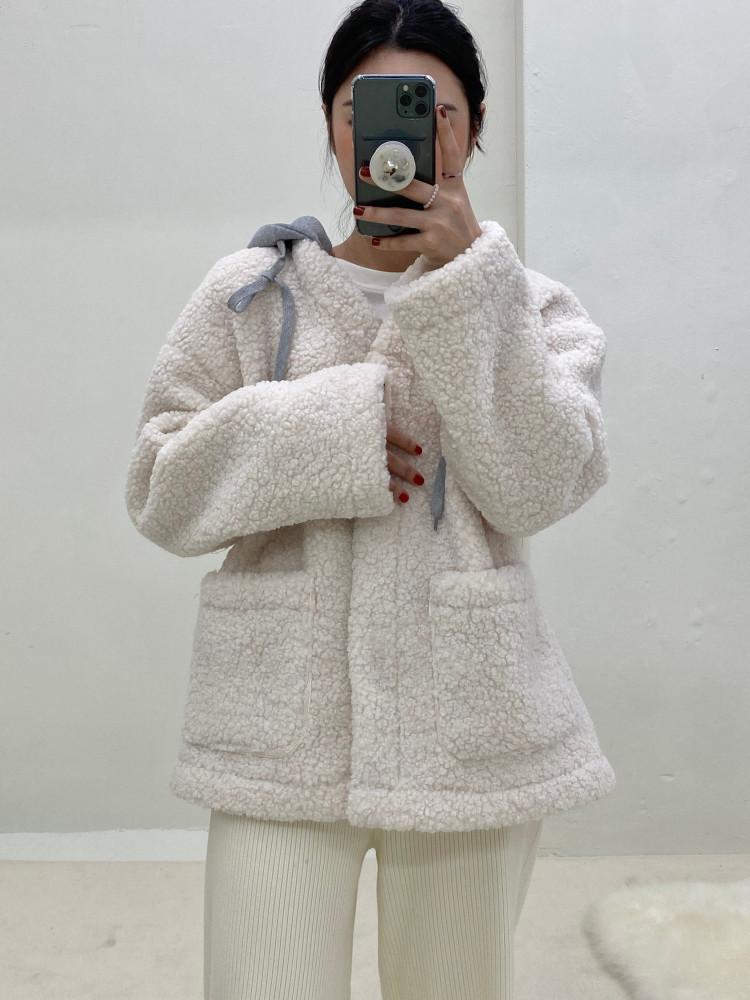 양털 소프티 후드자켓 (하프/롱)