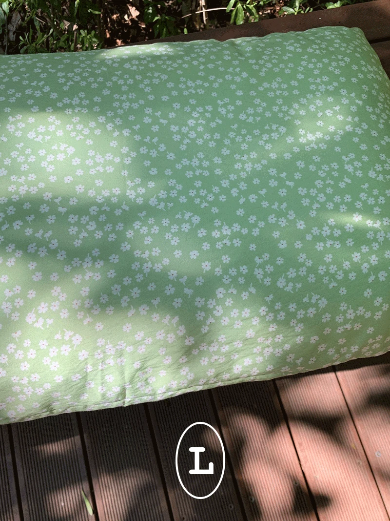 베개커버 (green flower)
