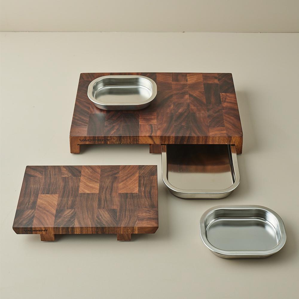 월넛 밧드 도마 세트 (도마 2종 + 밧드 3종 + 관리키트)