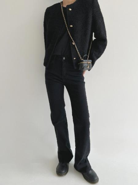 롱 슬림 블랙 부츠컷