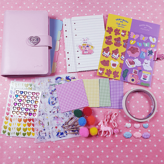 고블린 6공 다이어리 꾸미기 세트 일기장 다꾸 스티커 육공 커버