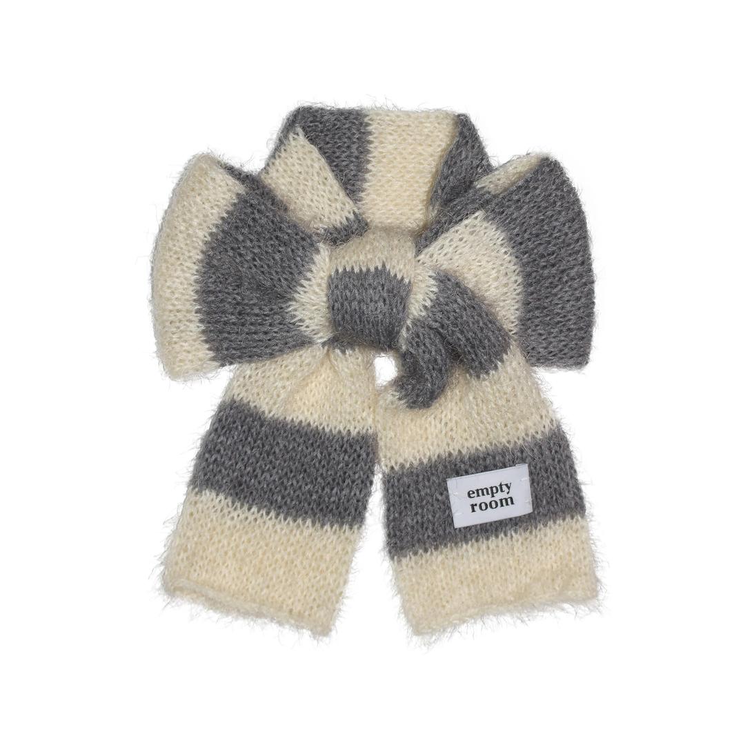 sleeve hairy stripe muffler (gray)