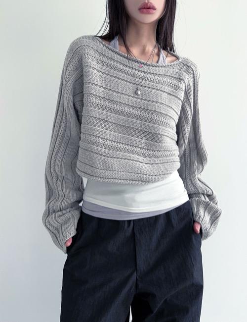 reversivle wool bold knit bollero