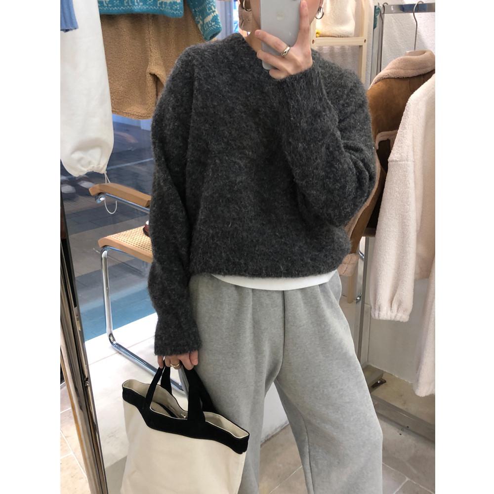 모헤어 니트 (차콜그레이) [재입고]