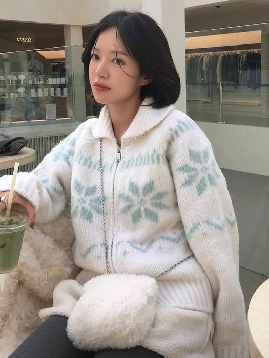 Snowball knit cardigan (snow)