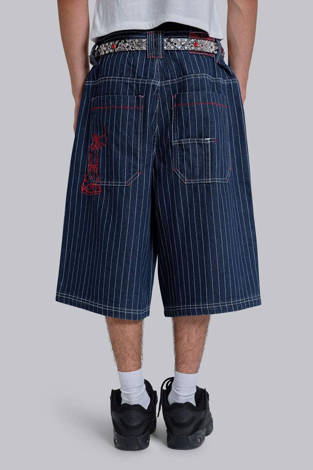 Ollie Pinstripe Jorts - W30 / Blue