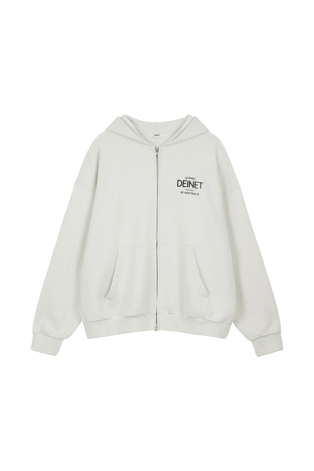 LOST IN SYDNEY ZIP-UP HOODIE IN IVORY
