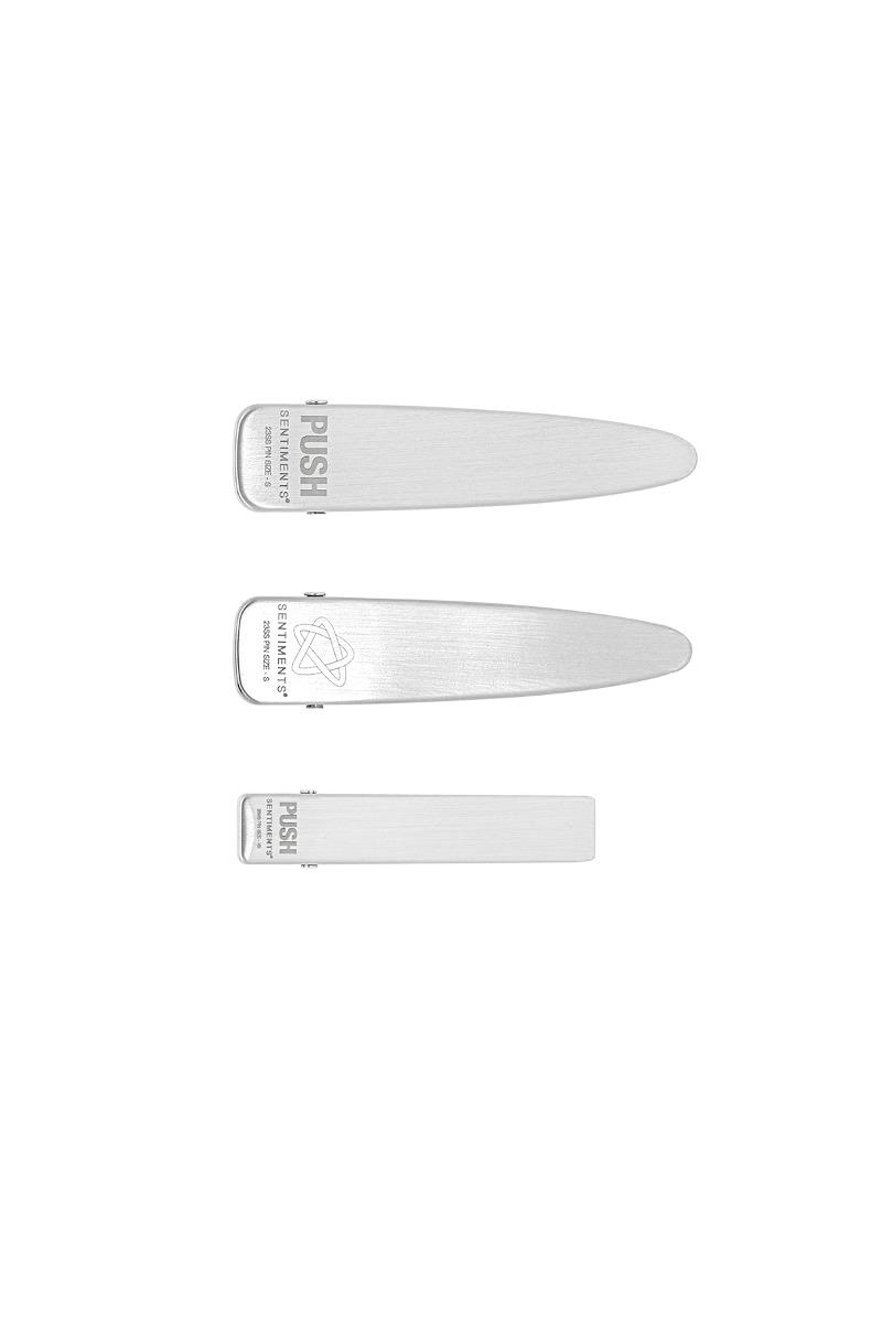 NO.352 [SILVER] HAIR PIN 3set 푸쉬핀 클립