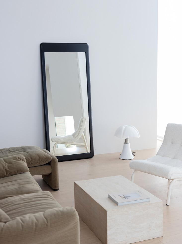 스퀘어 디자인 전신 거울 - 블랙 (L)