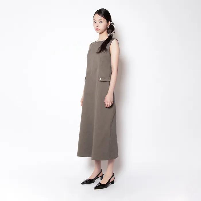 BACKLESS LONG ONE-PIECE (KHAKI)