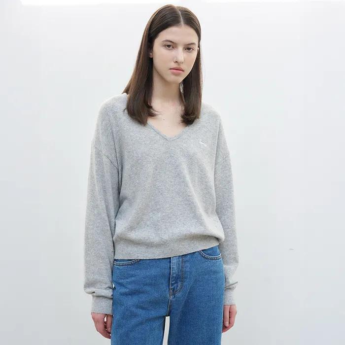 [김가을 PICK] [2nd] Rosh Deep V-Neck Knit - Grey