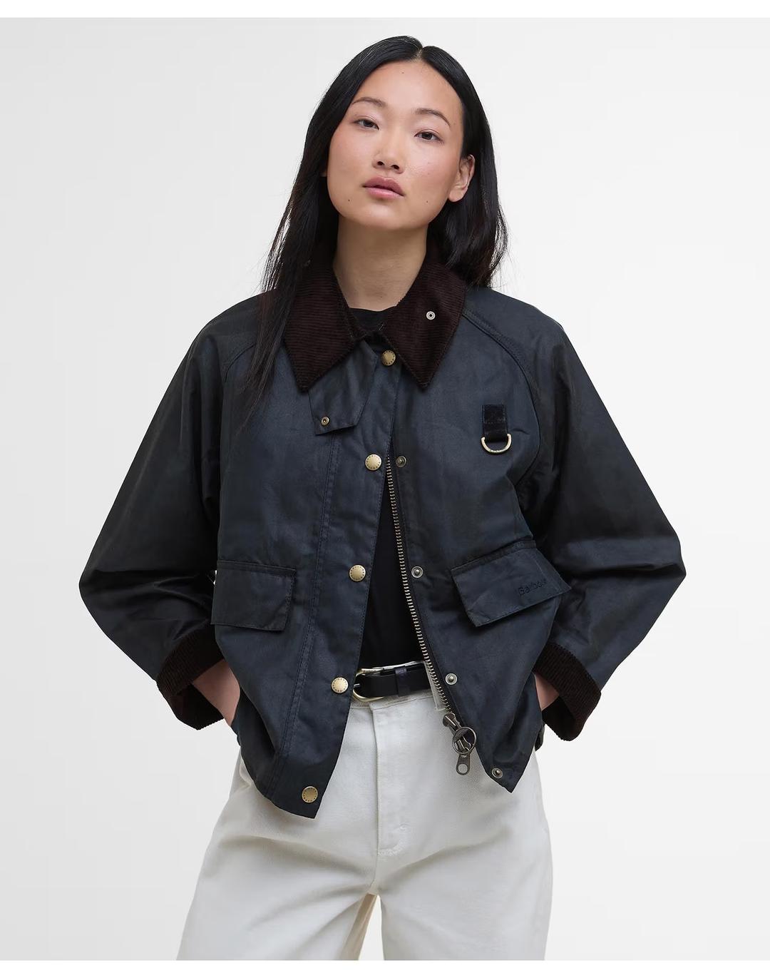 여성 카키 Dundee 타탄 Spey 왁스 자켓