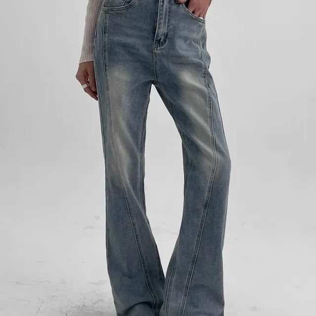 버런 절개 부츠컷 데님팬츠