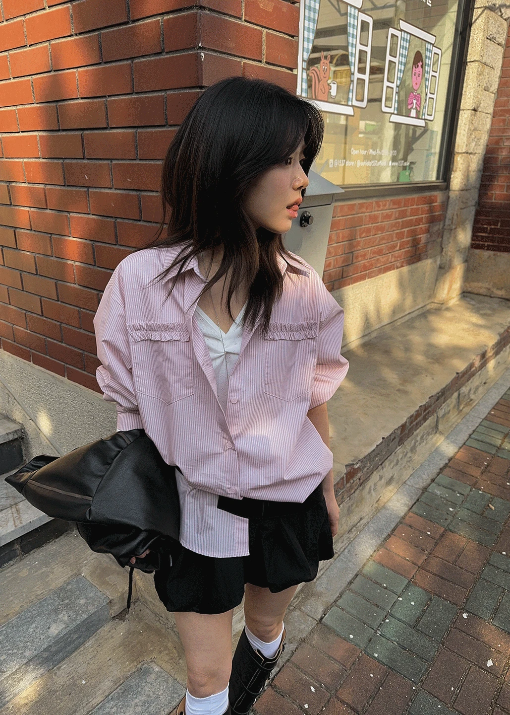 FRILL STRIPE SHIRT