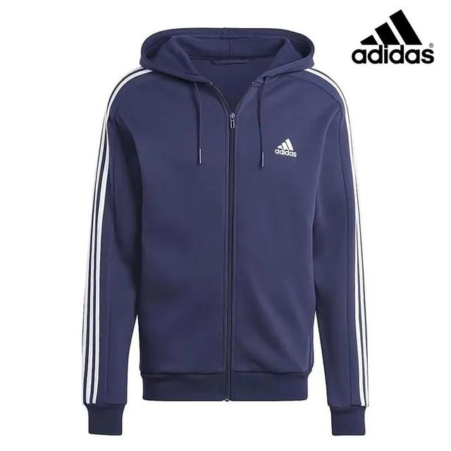 [깜짝 12% 쿠폰] 아디다스 3S 에센셜 후드 집업 잉크 네이비 남성 트레이닝 자켓 DTN84 IJ6478