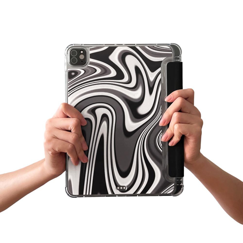 [Jell hard] 투명 스마트커버 아이패드 케이스 Marbling iPad Case (ACHROMATIC)