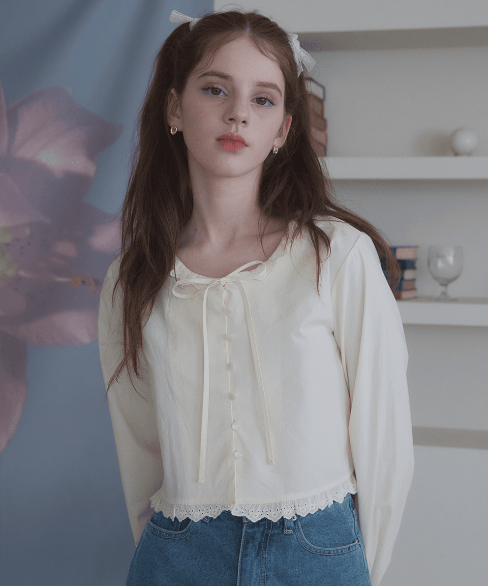 Elena Lace Blouse (lemon)