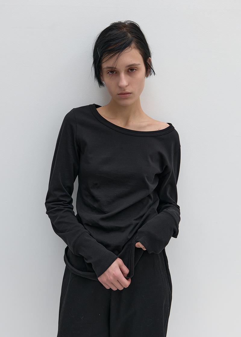 SNUG LONG SLEEVE TOP IN BLACK