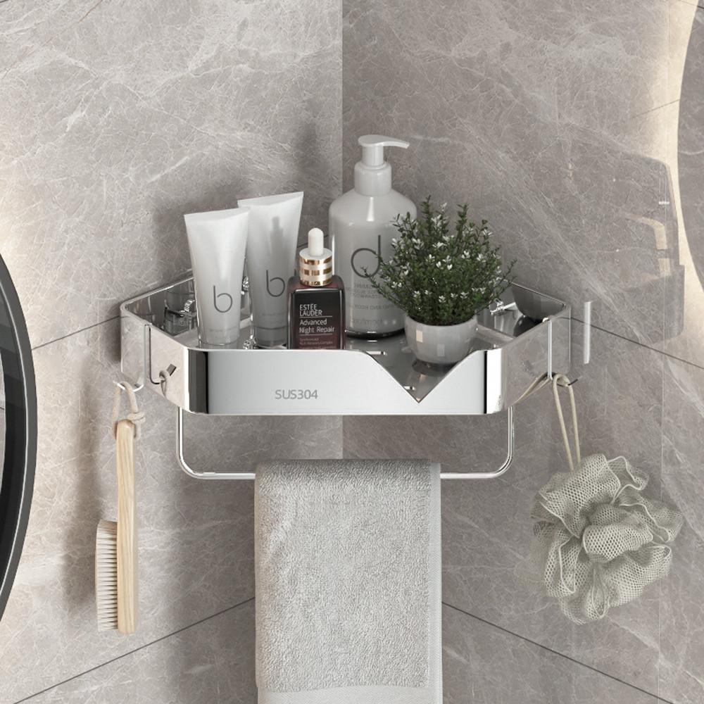 스텐304 화장실코너선반 무타공욕실선반 욕실정리대