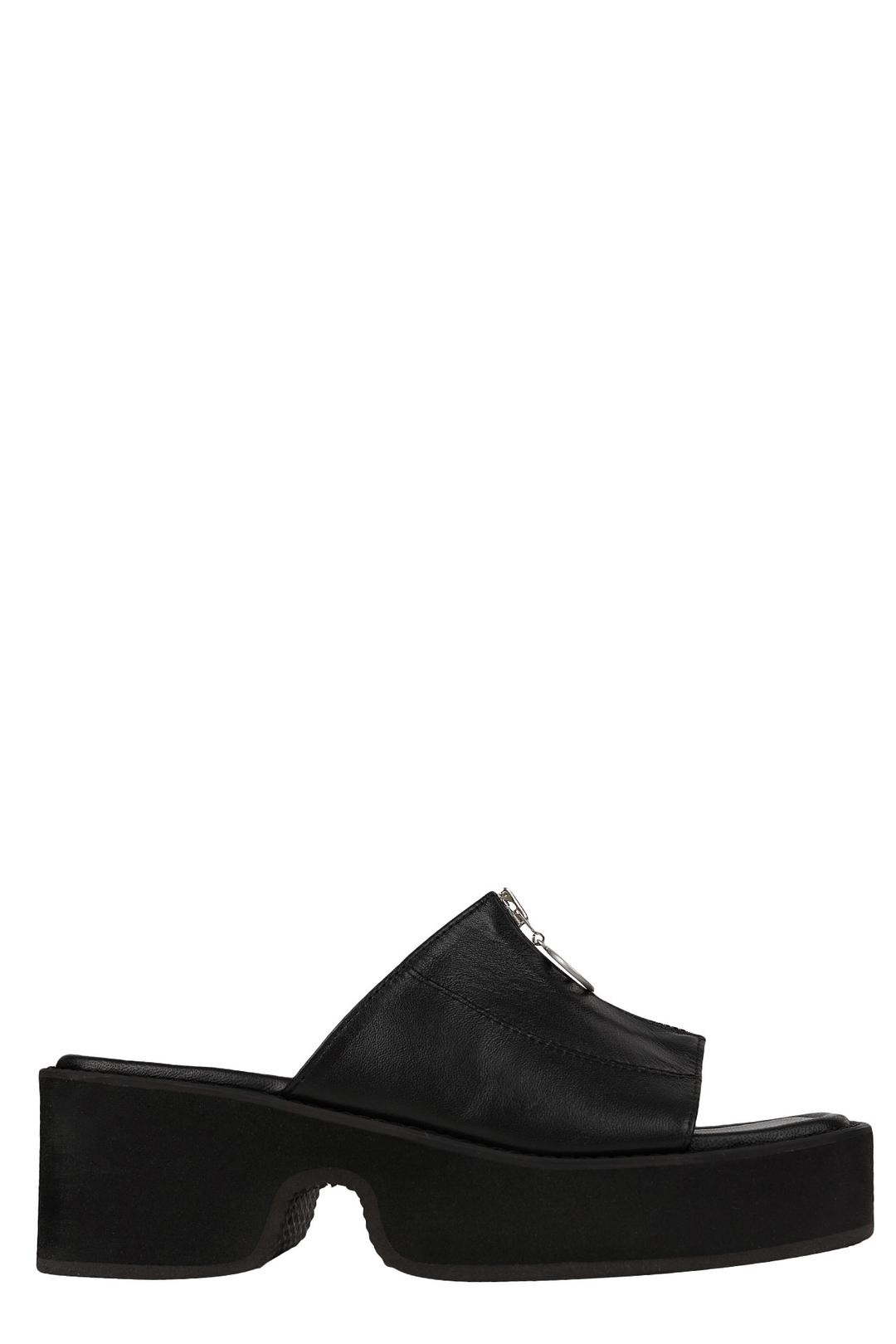 LOGO ZIPPER MULES / BLACK