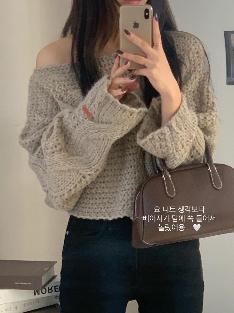 소피 꽈배기 핸드메이드 니트 (아이,베이지,블랙)