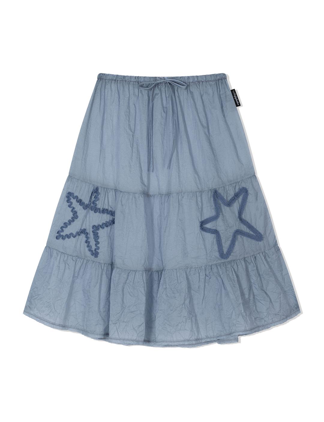 STAR SHIRRING SKIRT(BLUE)