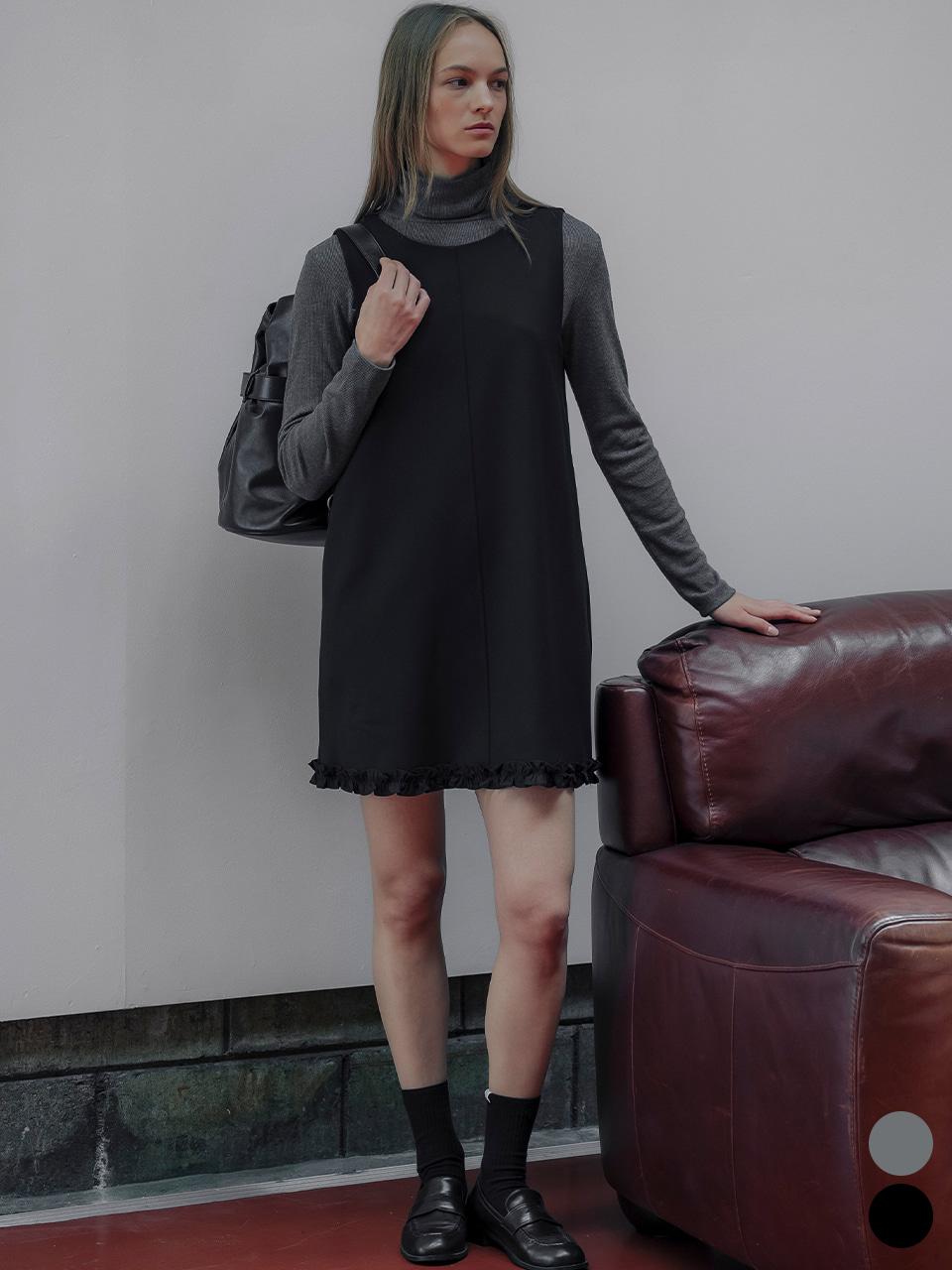 Minimal hem frill detail dress [TIWT01OP02]_2color