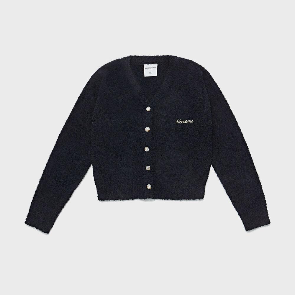 EMBROIDERED LOGO CARDIGAN BLACK(FOR WOMEN)