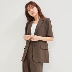 로엠 여성용 린넨라이크 반팔 자켓