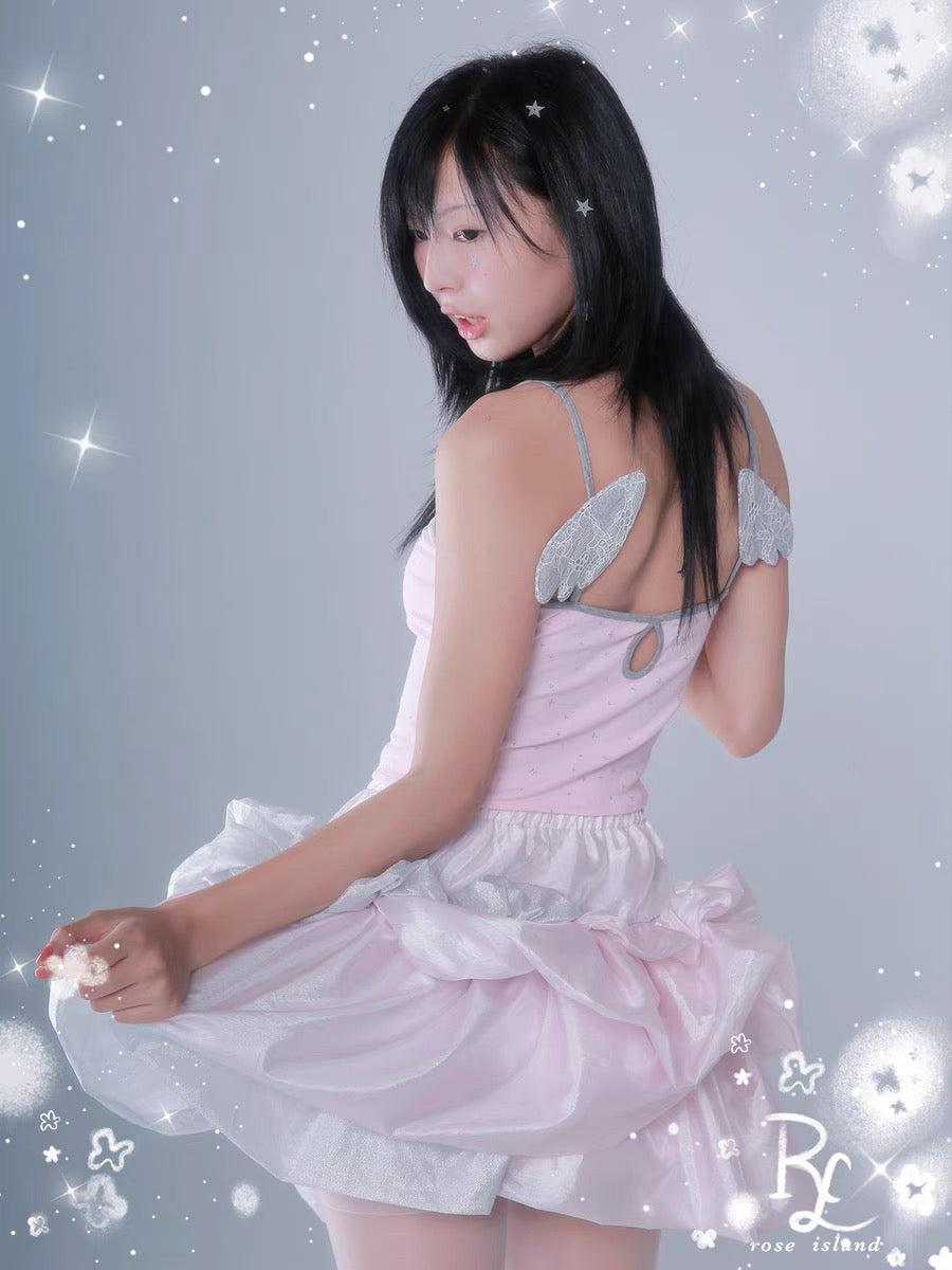 Rose Island Starry Twinkle Wings Crop Top Tank