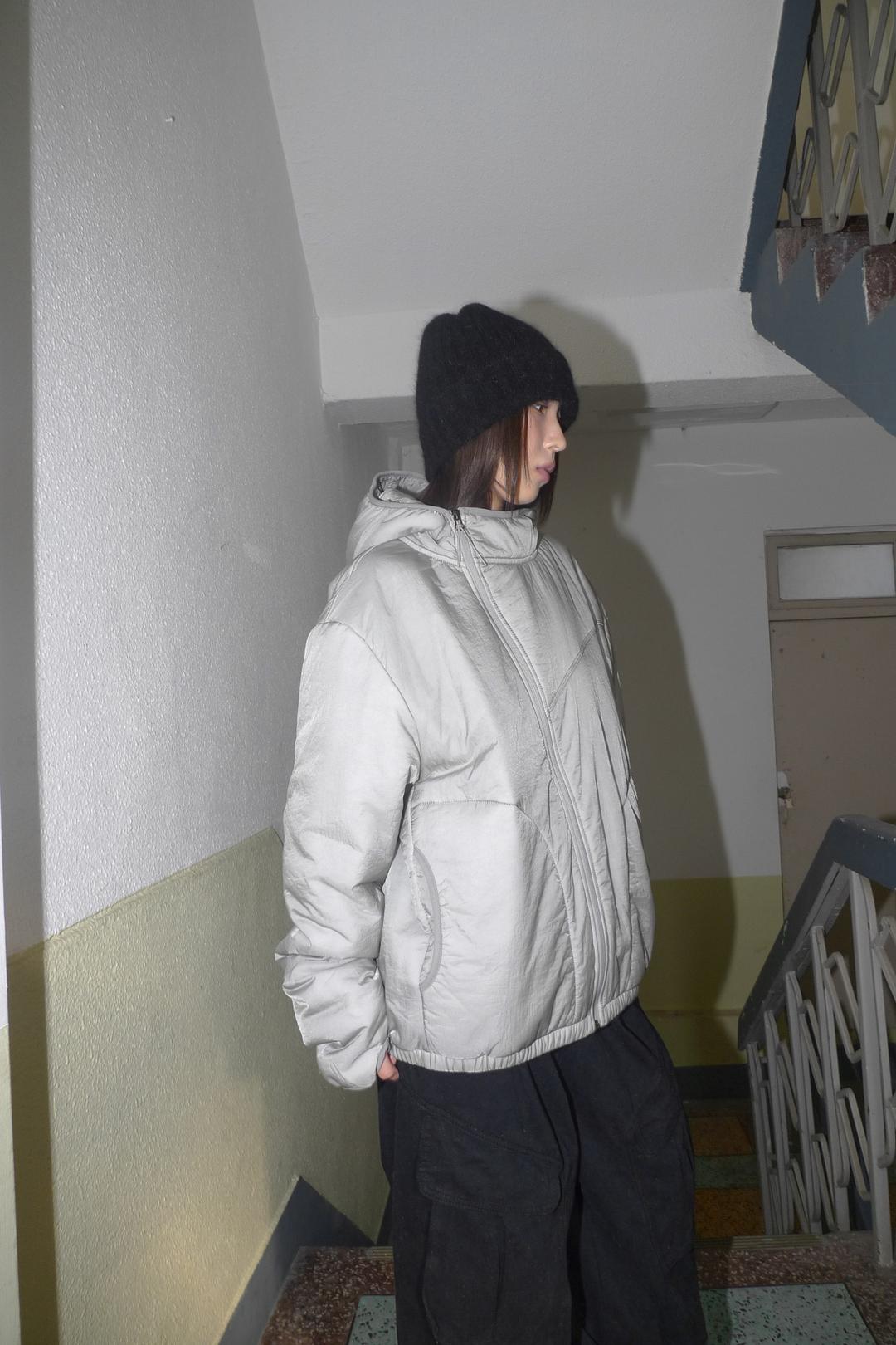 DIAGONAL HOOD PADDING JACKET