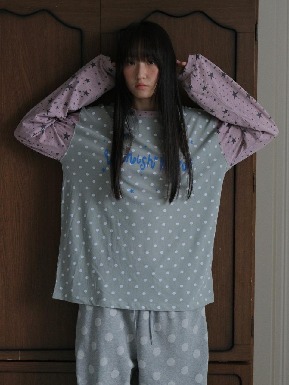 Dot star long sleeve tee_green