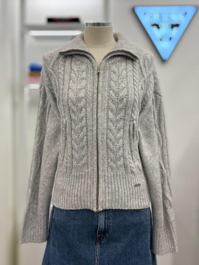 -GUESS 게스진- 케이블 스웨터 집업가디건 (YM4S2663)