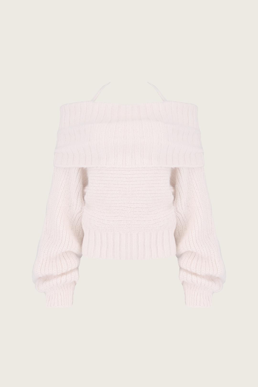 Palette off-shoulder ribbon knit, pink