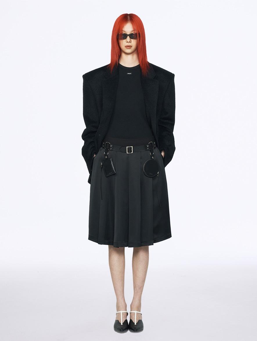 OVERSIZE WOOL ALPAKA TAILORED JACKET BLACK