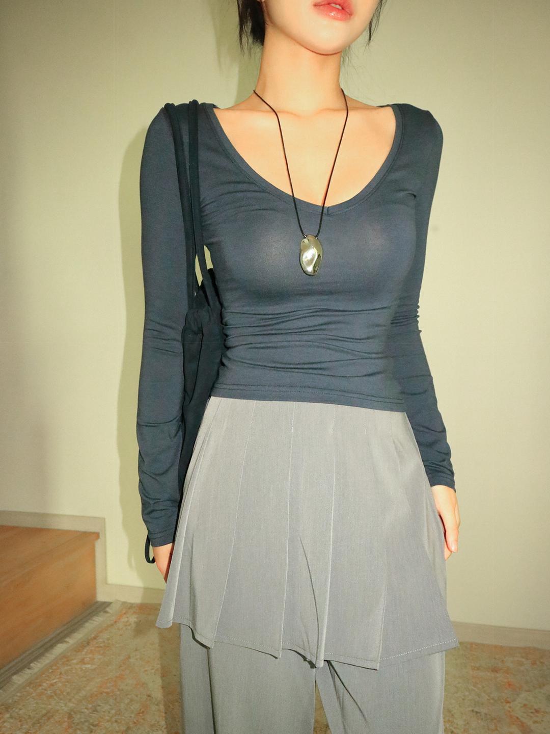 Mui V Long Sleeve (5color)  블랙 당일 출고