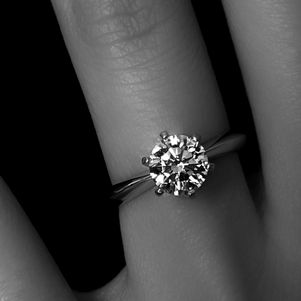 [위프레리] 1캐럿 실버 5A 솔리테어 링, Silver 5A Solitaire Ring