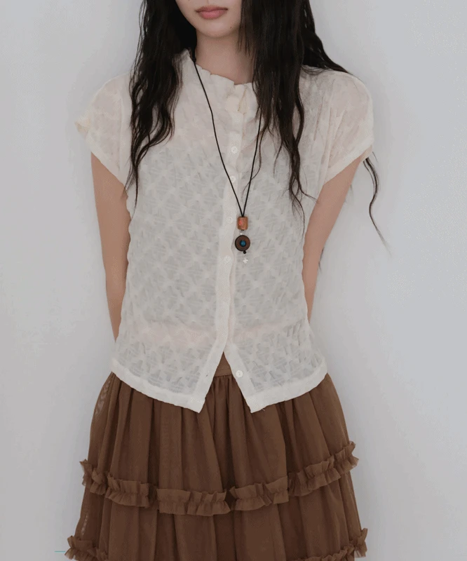 *추천* 니스 링클 하프넥 가디건 2color