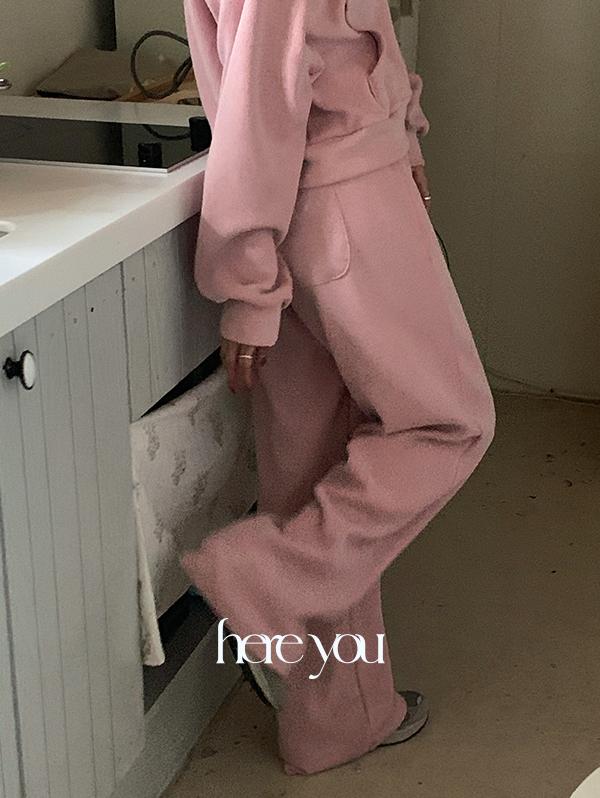 유리에 컬러추가✨ [here you] 포에 니트 pants - 5color (밴딩팬츠/자수/가을팬츠/러블리/트레이닝세트/이지웨어)