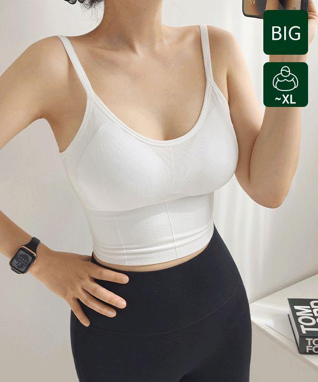 [1+1/-2000원할인/빅사이즈/ ~XL] 와이드 골지 백리스 나시브라탑 운동 필라테스 브라탑