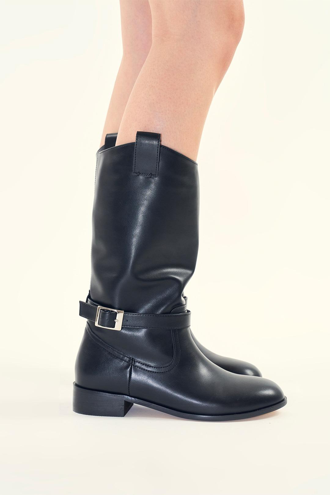 루카 웨스턴 레더 롱부츠