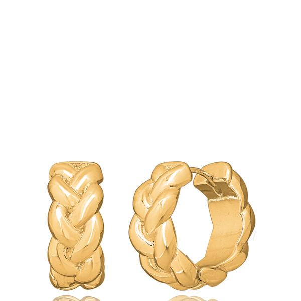Crown Hoop Earrings - Gold