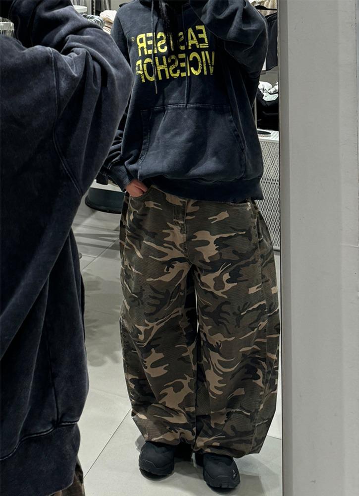 [unisex] 카모 앤디 와이드 립스탑 팬츠