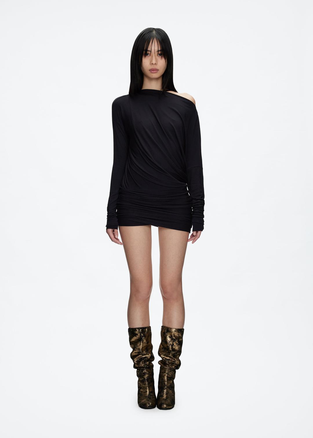 Siam Twist Mini Dress in Black - Tank Air