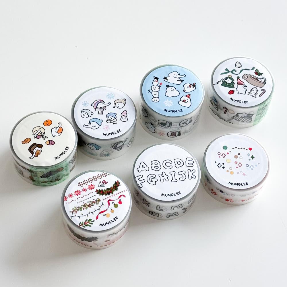 뭉글리 winter 키스컷 마스킹테이프 마테 4종 선택