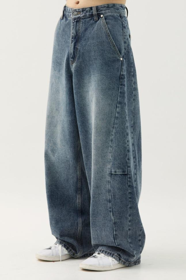 커브드 어웨이 데님 팬츠