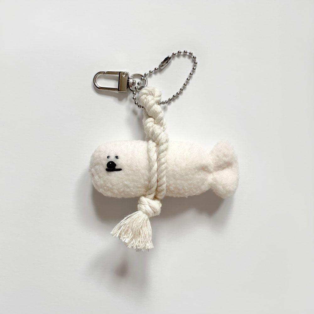 액막이 명태 북어 비숑 인형 키링_아이보리(Ivory)