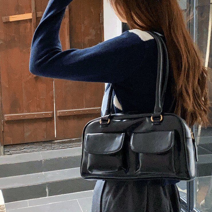 [3컬러] 보부상추천! 글레이즈 투포켓 숄더백 가방 대학생 직장인 데일리백 no.1505