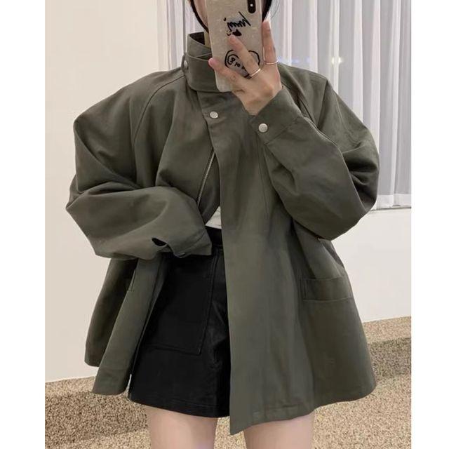 [2col] 망토 디자인 빅포켓 루즈핏 긴팔 야상_다운샵